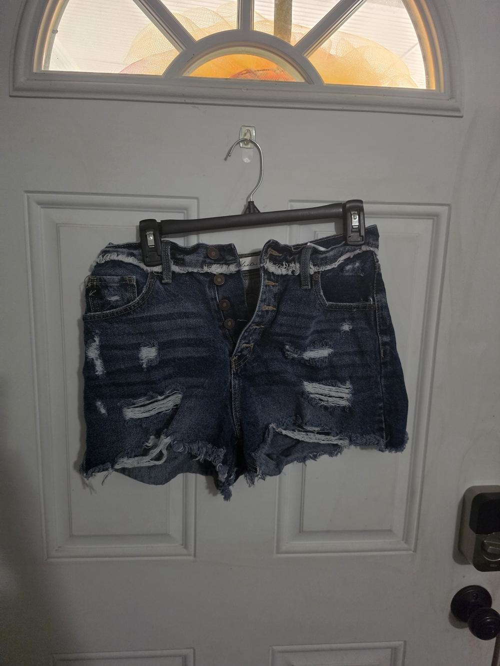 Distressed Dark Blue Denim Women’s Shorts